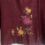 Vtg Courtenay Jacket 8 Burgandy Long Sleeve Floral Embroidered Y2K Zip Shacket Red Size M Photo 7