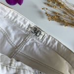 We The Free Deco White Brea Denim Skirt Button Fly Distressed size 30 Photo 1