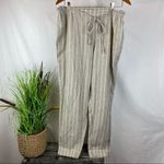 Beach Lunch Lounge Linen Blend Giavanna Sailing Tan & White Pants XS Photo 2