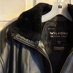 wilson's leather Wilson’s‎ Leather Womens Fur Trimmed Coat Size Small Lined Belted 90s Y2K Winter Photo 6