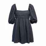 Abercrombie & Fitch Navy Smocked Puff Sleeve Mini Dress Babydoll Size Medium NWT Photo 6