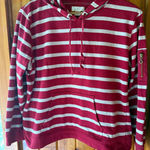Christopher & Banks Striped Pullover Hoodie with Sleeve Zipper Pocket XL Photo 0