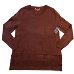 Modcloth Womens Button Detail Pullover Tunic Sweater High Low Brown Medium Photo 4
