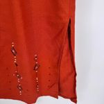 Requirements Vintage  Maxi Skirt Womens Medium Orange Linen Boho Western Beaded Photo 3