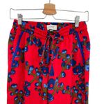 J.Crew Drapey Pull-on Pant Trouser Lattice Floral Print Drawstring Red Size 4 Photo 3