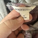 Aeropostale Aéropostale Juniors Size Small Flannel Hoodie Shirt Cropped Plaid Button Photo 8
