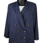Oleg Cassini VTG 80s  Navy Blazer Double Breasted 6 Button Front Women’s 12 Photo 0