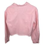 Zeagoo NWT Women’s M - Pink Cropped Denim Jacket Frayed Hem Lightweight Photo 1