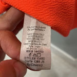 Lac Bleu  Women's Highlighter Coral Orange Midi Sleeveless Dress Sz Small Photo 4