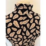 Anne Klein Mock Neck Short Sleeve Leaf Print Blouse XS Photo 4