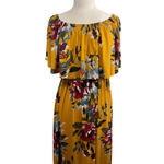 Oddi Women's  Floral Maxi Dress Yellow 1XL Photo 1