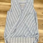 Harper  Hilow Hem Blue White Tank Top Women’s Small Photo 0