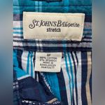 st. john's bay St John’s Bay Blue Turquoise Plaid Skort Size 8P Pockets Zip Buttons Photo 5
