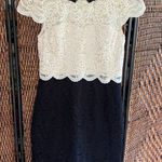 Betsey Johnson Size XS//Vintage Y2K Pearl Collar Black and White Lace Dress Photo 0