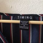 Timing Cropped Striped Front Tie Blouse Top Photo 1