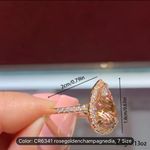 Women Big Rose Gold Crystal Ring Crystal Fashion Jewelry Gift Photo 3