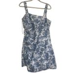 Abercrombie & Fitch ✨ Linen-Blend Ruched Squareneck Mini Sz Medium Dress✨ Photo 3