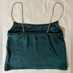 Thirty Thirty Green Satin Rhinestone Strap Crop Top Small Photo 2