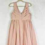 Revelry Zoe Chiffon Dress Size 10 Bridesmaid Criss Cross Empire Waist Wedding Pink Photo 7