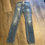 True Religion  Light Wash Exposed Stitching Low Rise Straight Leg Jeans Size 25 Photo 1