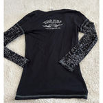Harley Davidson Y2K Womens Logo Black Long Sleeve Shirt Villa Park, IL Sz Small Photo 2