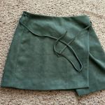 Pink Lily  OTHER HALF OF ME OLIVE TIE WAIST SUEDE SKIRT Size M-Medium Photo 1
