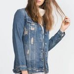ZARA Ripped Denim Jacket Photo 0