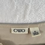 Cato Y2K Medium M Beige Cami Tank Top Lace Neck Bottom Trim Boho Whimsy Coquette Photo 5