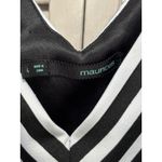 Maurice's Chevron Black/White Fit & Flare Midi Dress Size Large V Neck Ruffle Photo 2
