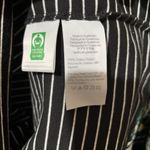 J Crew Mock Neck Top Womens XL Black White Stripe Gold Button Shoulder Blouse Photo 7