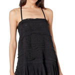 Free People NWT Shailee Dress Womens M Black Eyelet Ruffle Tiered Cottagecore Photo 0