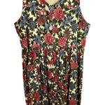 Carolart Design Vintage Teacher Dress Womens Size Medium Floral Cotton Jumper Pink Photo 0