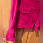 Anthropologie Luii Pink Corduroy Ruffle Button Front‎ Pockets Jacket Size Small Photo 5