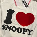 snoopy peanuts white long sleeve sweater tee shirt Size L Photo 1