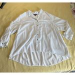 Jessica London  Size 28 White Over Size Button Up Blouse Photo 1