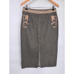 Willi Smith Vintage Y2K Skirt Womens 8 Blue Jean Pink Embroidered Hippie Boho Photo 5