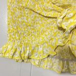 MISS SELFIE Yellow Floral Cropped Shrug Blouse Size XL EUC Gold Photo 2