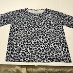 Zenana Outfitters Womens Size Medium Black Grey Gray Leopard Cheetah Animal Print Top Shirt Photo 0