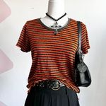 Scotch & Soda Orange‎ Striped Sparkly Top, Alt, Emo, Punk, Indie Sleaze, Medium, Scene Kid Photo 0