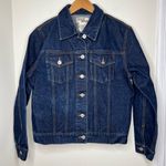 Vintage Denim Jean Jacket Dark Wash Size Large 100% cotton Photo 0