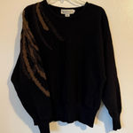Evan Picone  Vintage 90’s Wool Sweater with Bronze & Gold Metallic Design Photo 0