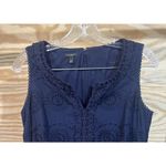 Talbots  Navy Eyelet Lace Shift Dress Blue Size 4 Nautical Classic Shower Church Photo 4