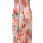 Boston Proper  Maxi Dress Watercolor‎ Print Sleeveless Ruffle Evening Formal Sz 8 Photo 0