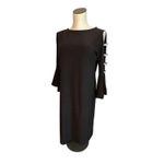 Tiana B. black sheath cocktail dress with ladder sleeves Size medium Black Photo 1