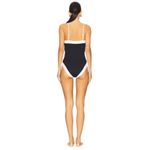 L'Agence Tory Colorblock Chic Bandeau One Piece Swimsuit in Black Small New Photo 4
