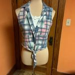 Vtg 80s plaid belly top Photo 3