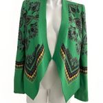 BCBGMAXAZRIA NWOT BCBG Maxazria Green Draped Open Front Jacket Blazer SMALL Career Womens Photo 0
