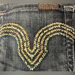 7 For All Mankind Straight Leg Jewel Embellished Back Pockets Size 24 Jeans Photo 4