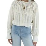 Free People NWT  Womens Hailey Ruffled Button Down Blouse Size M Photo 6