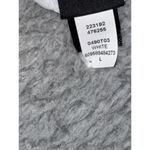 Women White Floral Lace Shirt Large V Neck Roll Tab Sleeve Boho Romantic Coastal Photo 10